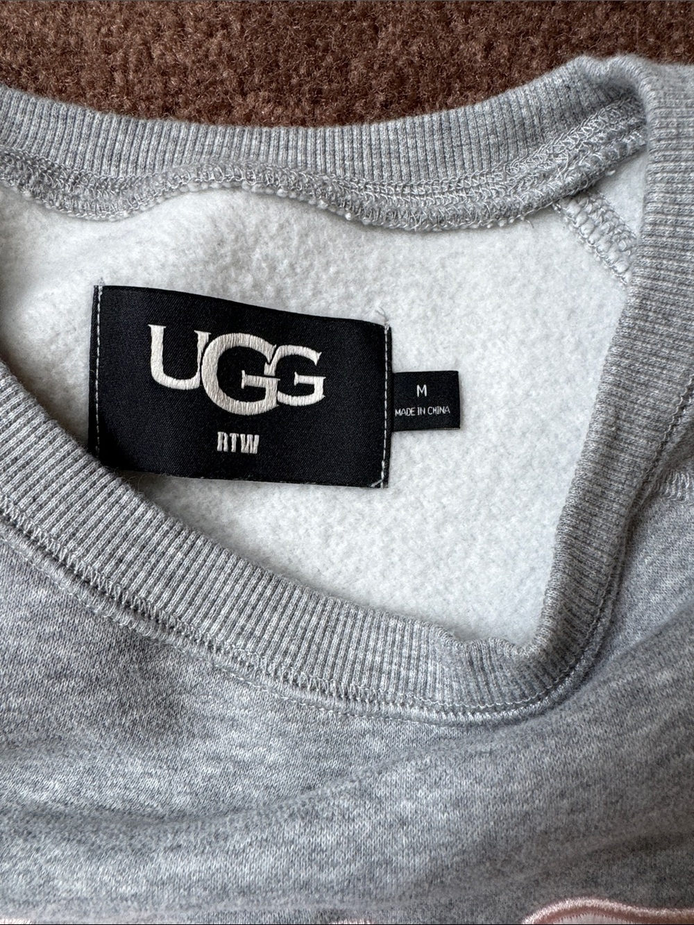 UGG Light Gray Fleece-Lined Crewneck Sweatshirt - Picture 3 of 7